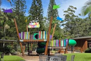 A very colourful children's play fort at Amaze World.