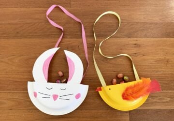 Easter craft: bunny chicken bags