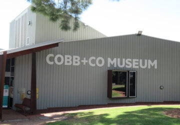 The outside of the Cobb+Co Museum building.