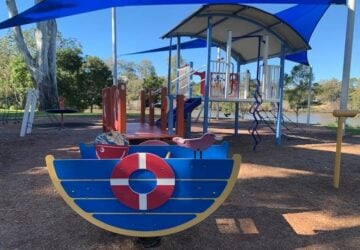 Nautical themed rocker and playground at Fig Tree Pocket Riverside Reserve.