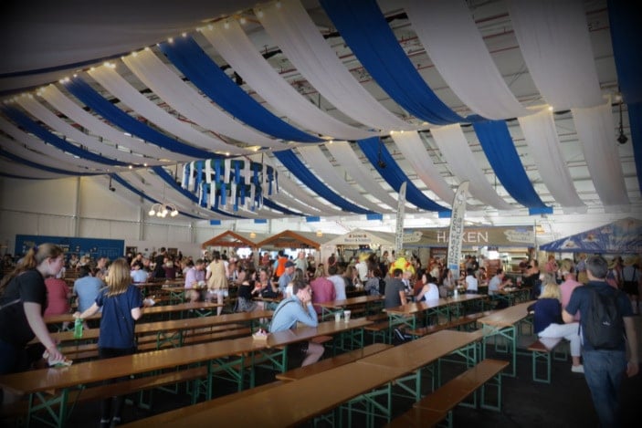 Inside tent at Oktoberfest Brisbane