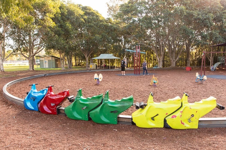 colourful playground monorail