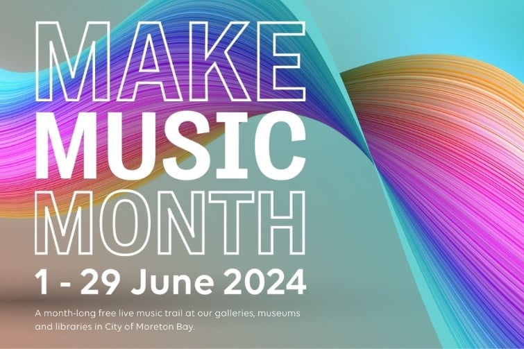 Make music event image of rainbow colours.