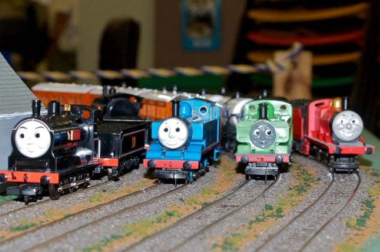 Brisbane Model Train show event image of Thomas the tank engine model trains.