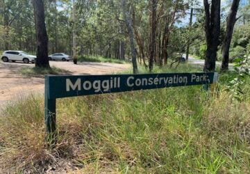 Moggill Conservation Park sign.