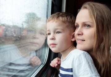 rainy day train travel in brisbane with kids