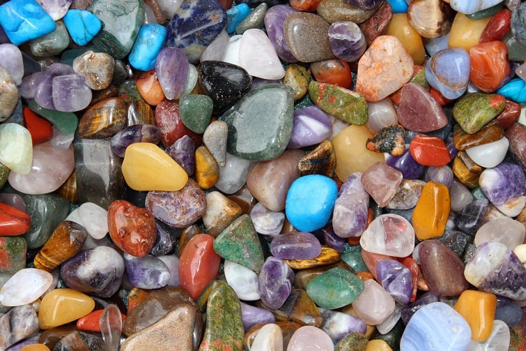 Redcliffe Gem Club Open Day and Popup Markets event image of lots of different coloured gems and stones.