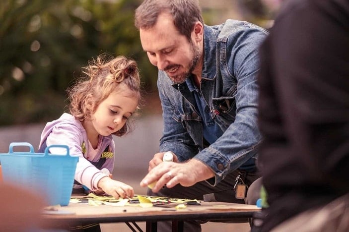 Regional flavours kids activities south bank, craft activities, dad and daughter, kids collective at Regional Flavours