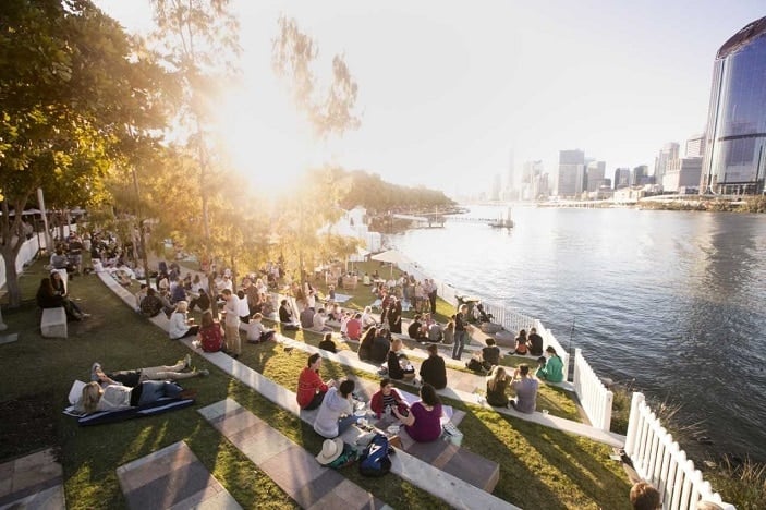 Regional Flavours picnic area, South Bank, Brisbane River,