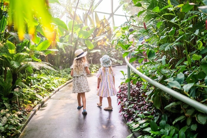 Two girls at Brisbane Botanic Gardens Mount Coot-tha. Photo supplied by Brisbane City Council