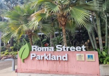 Roma Street Parkland main sign.