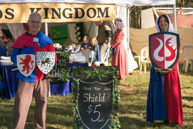 Abbey Medieval Festival Kids Kingdom shield making.