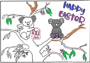 australian themed easter colouring in sheets