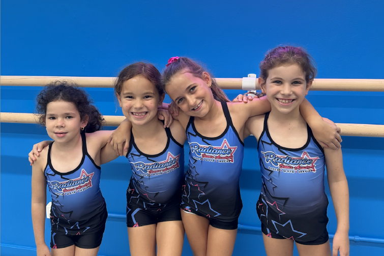How to choose a dance school Radiance Dance young dancers in blue.